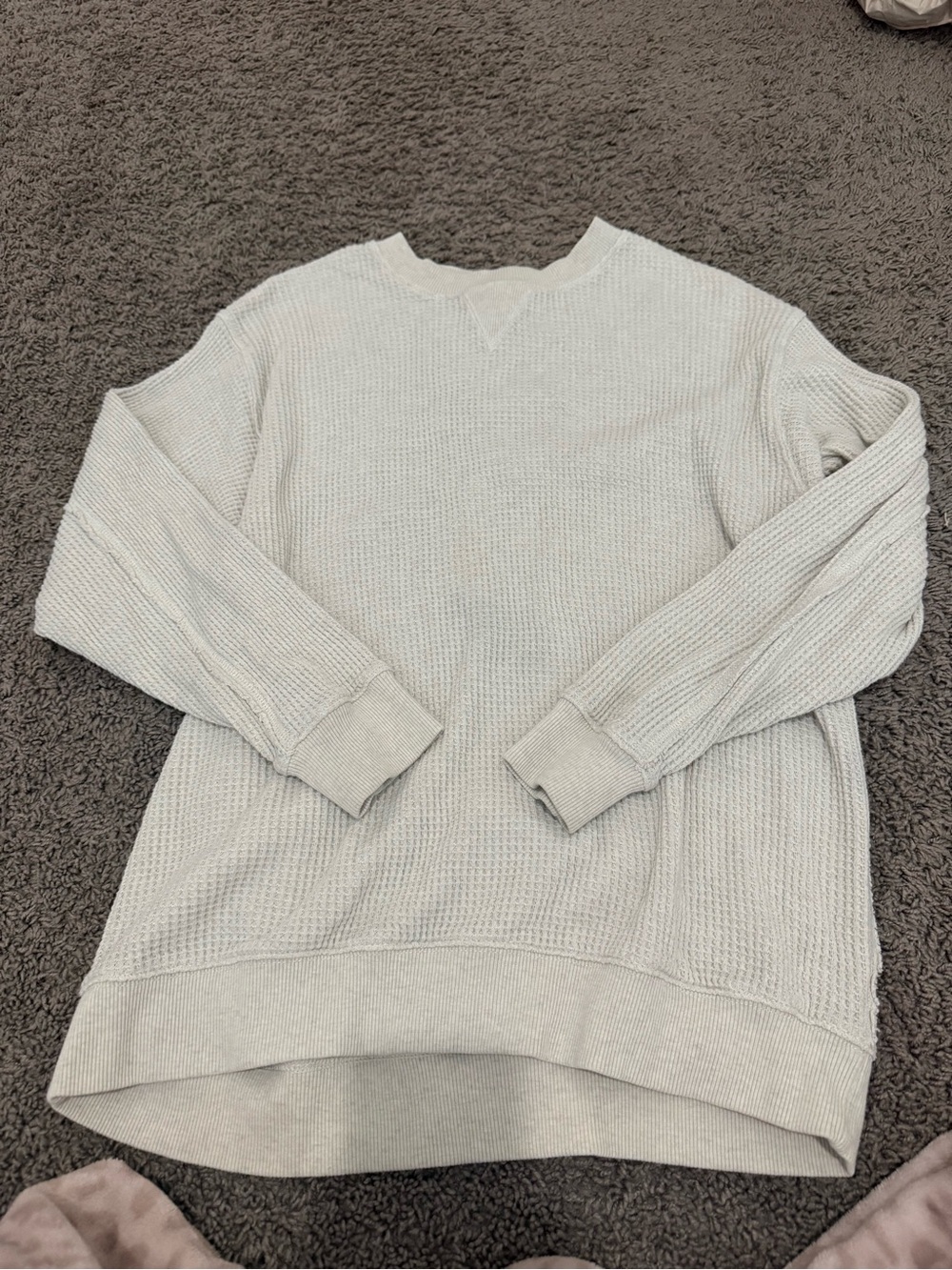 women’s  Lightweight Textured Crewneck Sweater - Light Gray